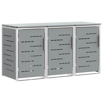 vidaXL Almacenamiento De Contenedor Con Ruedas Acero Inoxidable Gris Vidaxl
