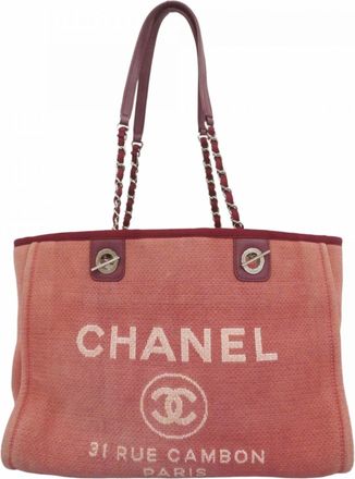 Chanel Pink Canvas Tote Bag (Pre-Owned)