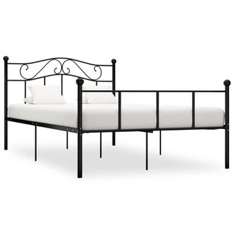 vidaXL Estructura De Cama Sin Colch&oacute;n Metal Negro 160x200 Cm Vidaxl