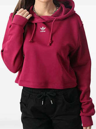 adidas logo-embroidered hoodie - Rood
