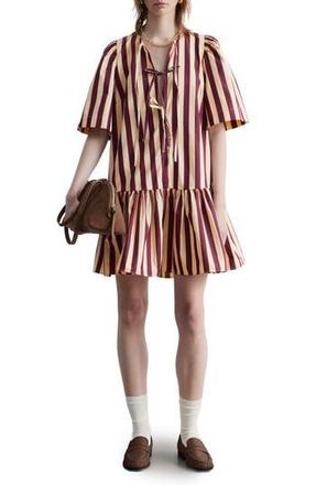 & Other Stories Stripe Cotton Dress in Red Dark at Nordstrom Rack, Size 4