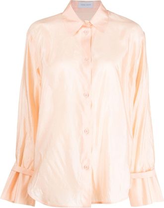 Christian Wijnants cuff strap silk shirt - women - Silk - 40 - Neutrals