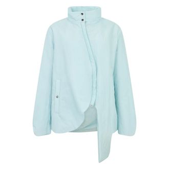 Herno Jassen, Dames, Blauw, L, Asymmetrische Jas met Kraag