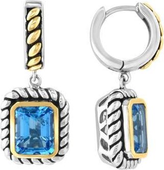 Effy Sterling Silver & 18K Gold Blue Topaz Drop Earrings at Nordstrom Rack