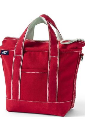 Lands End Zip Top Canvas Tote Bag in Heritage Red at Nordstrom, Size Medium