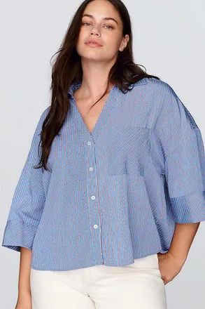 Maeve Wide-Cuff Buttondown Shirt