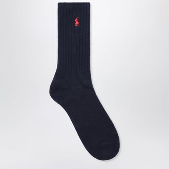 Polo Ralph Lauren Navy/red cotton-blend logo socks