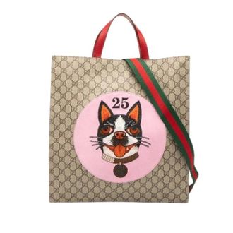 Gucci Pre-owned Tote Bags, female, Brown, Size: ONE SIZE Pre-owned Canvas Tote Bag