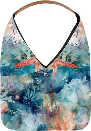 Generic Starfish Shell Reusable Lightweight Grocery Bags - Foldable Into Compact Pouch, Washable & Sturdy, Multipurpose for Shopping and Travel