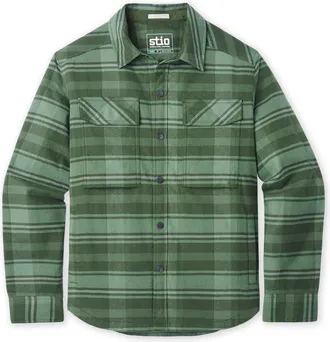 Stio | Mens Buckhorn Insulated Snap Shirt, Size Extra Large in Pine Forest Plaid