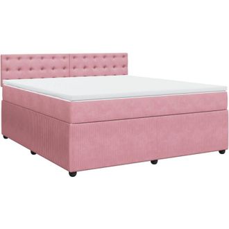vidaXL Vidaxl - Cama Box Spring Con Colch&oacute;n Terciopelo Rosa 180x200 Cm