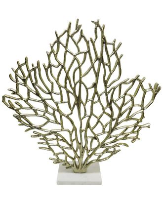 Sagebrook Home 21In Metal Coral On Marble Base