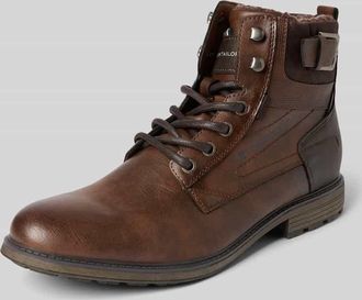 Tom Tailor Schnürstiefel in Lederoptik Modell MATHEO in Cognac, Größe 40