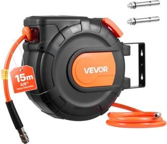 OEM Carrete De Manguera De Aire Retr&aacute;ctil 15 M X 9,5 Mm, Manguera Para Compresor De Aire Presi&oacute;n M&aacute;xima De 300 Psi, Con Entrada De 1 M, Montaje En Techo O