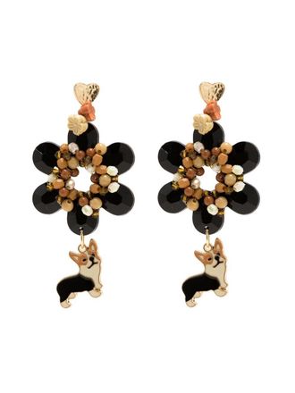 Amir Slama corg statement drop earrings - Black