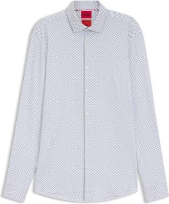 HUGO BOSS Printed slim-fit shirt in stretch jersey