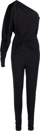 Saint Laurent Zwarte One Shoulder Jumpsuit - Dames - Jumpsuits - Zwart - M - Jumpsuits & Playsuits