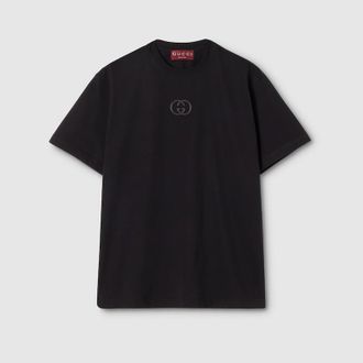 Gucci Cotton Jersey T-shirt With Embroidery, Size XXXL, Black, Ready-to-wear