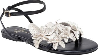 Linea Paolo Lucia Ankle Strap Sandal in Black/Ivory at Nordstrom, Size 6.5