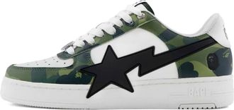 A Bathing Ape Star-appliqué sneakers - men - Rubber/Fabric/Leather - 11 - Green