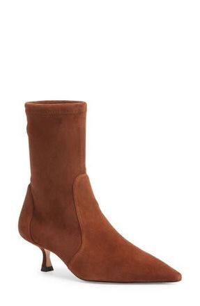 Stuart Weitzman Naomi 50 Bootie in Deep Coffee Stretch Suede at Nordstrom Rack, Size 6.5