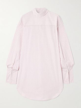 Dries Van Noten Camicia In Popeline Di Cotone A Quadri - Rosa