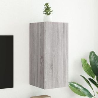 vidaXL Vidaxl - Mueble De Tv De Pared Con Luces Led Gris Sonoma 30,5x35x70 Cm