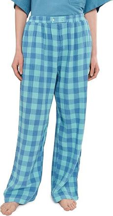 Free People Be Mine Pants Womens Pajama Blissful Blue Combo : MD (Womens 8-10), Cotton