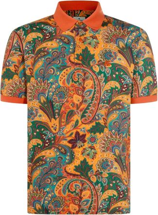 Etro Poloshirt met paisley-print - Oranje