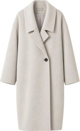 Meimeij Pelican Lange Jas - Dames - Mantel - Beige - S - Wol - Jassen