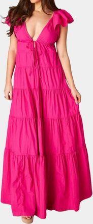 BuddyLove Holland Tiered Maxi Dress In Raspberry