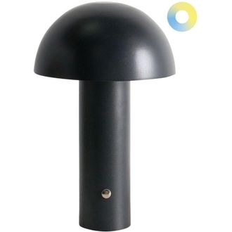 Beliani L&aacute;mpara De Mesa Moderna De Hierro Para Interior Y Exterior Con Luz Led Inal&aacute;mbrica Seta Negro Bojo