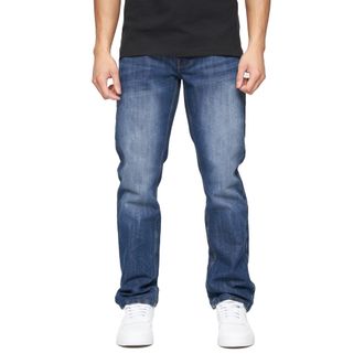 Crosshatch Heren New Techno Denim Jeans met reli&euml;f (Stone Wash)