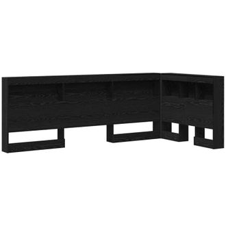 vidaXL Cabecera De Almacenamiento Con Estante Roble Negro 80 Cm Vidaxl