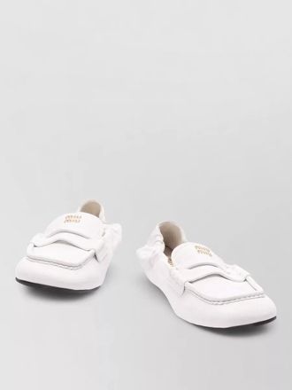 Miu Miu nappa leather loafers ruched strap design