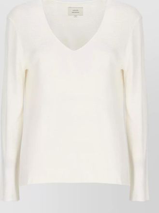 Loulou Studio lightweight knit v neck ribbed sweater