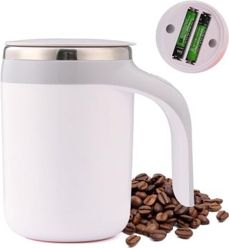 OEM Taza De Caf&eacute;, Taza Isot&eacute;rmica De 380 Ml Con Doble Capa Y Agitador Autom&aacute;tico, Asa Y Tapa, De Acero Inoxidable Resistente Al Calor, Ideal Para El Hogar