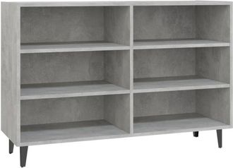 vidaXL Vidaxl - Aparador de madera contrachapada gris hormigón 103,5x35x70 cm