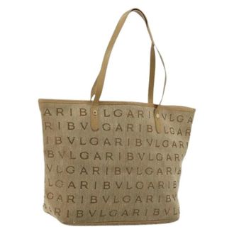 Bulgari Borsa Tote Pre-owned in Tela Vintage - - Pre-owned - Donna - Beige - ONE SIZE