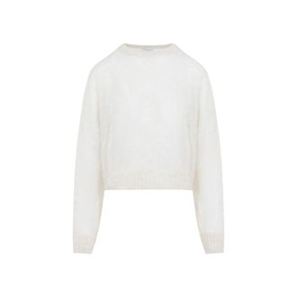 Brunello Cucinelli White Crew Neck Sweater