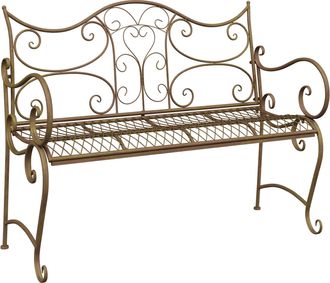 vidaXL Banco De Jard&iacute;n 2-n&uacute;mero De Plazas 114 X 56,5 X 90 Cm Acero Vidaxl