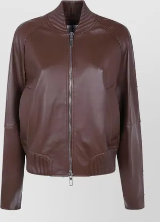 Sportmax leather single-breasted coat