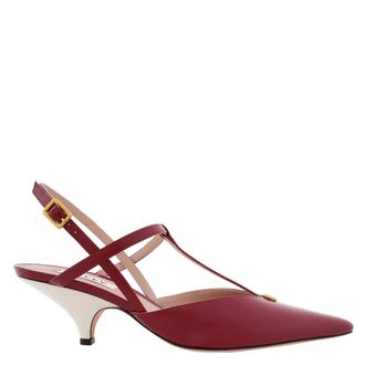 Bally Katy Slingback Leather Pumps, Brand Size 40 ( US Size 9.5 )