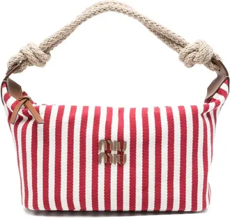 Miu Miu Striped Rope-handle Tote Bag