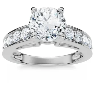 Pompeii3 Certified 3 Ct Diamond Engagement Ring Cathedral Lab Grown