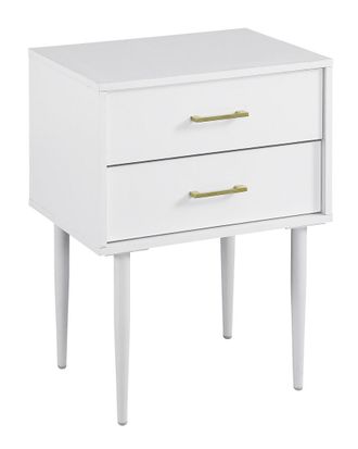 Walker Edison 20in Mid-Century Modern Two-Drawer Side End Table