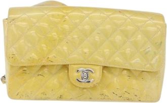 Chanel Pre-owned Vintage Shoulder Bag - Dames - Vintage Schoudertas - Geel - ONE Size - Leer - Vintage
