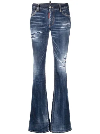 Dsquared2 distressed flared jeans - women - Spandex/Elastane/Cotton - 40 - Blue