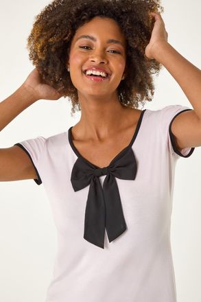 Roman Bow Front Stretch Top