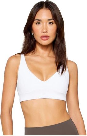 Fabletics PureLuxe Longline Low Impact Bra in Classic White at Nordstrom, Size Xx-Large